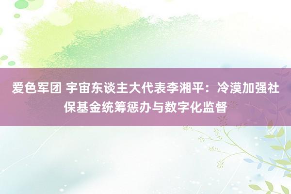 爱色军团 宇宙东谈主大代表李湘平：冷漠加强社保基金统筹惩办与数字化监督