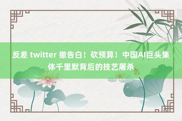 反差 twitter 撤告白！砍预算！中国AI巨头集体千里默背后的技艺屠杀