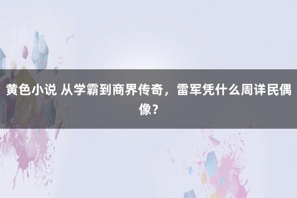黄色小说 从学霸到商界传奇，雷军凭什么周详民偶像？