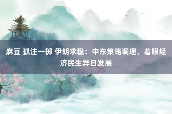 麻豆 孤注一掷 伊朗求稳：中东策略调理，着眼经济民生异日发展