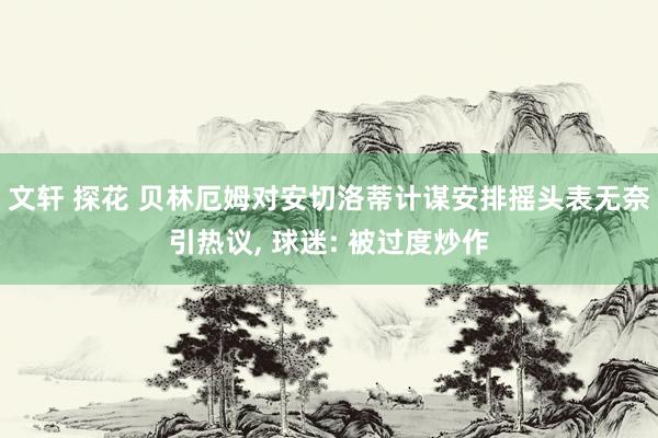 文轩 探花 贝林厄姆对安切洛蒂计谋安排摇头表无奈引热议， 球迷: 被过度炒作