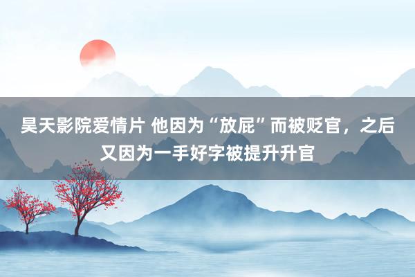 昊天影院爱情片 他因为“放屁”而被贬官，之后又因为一手好字被提升升官